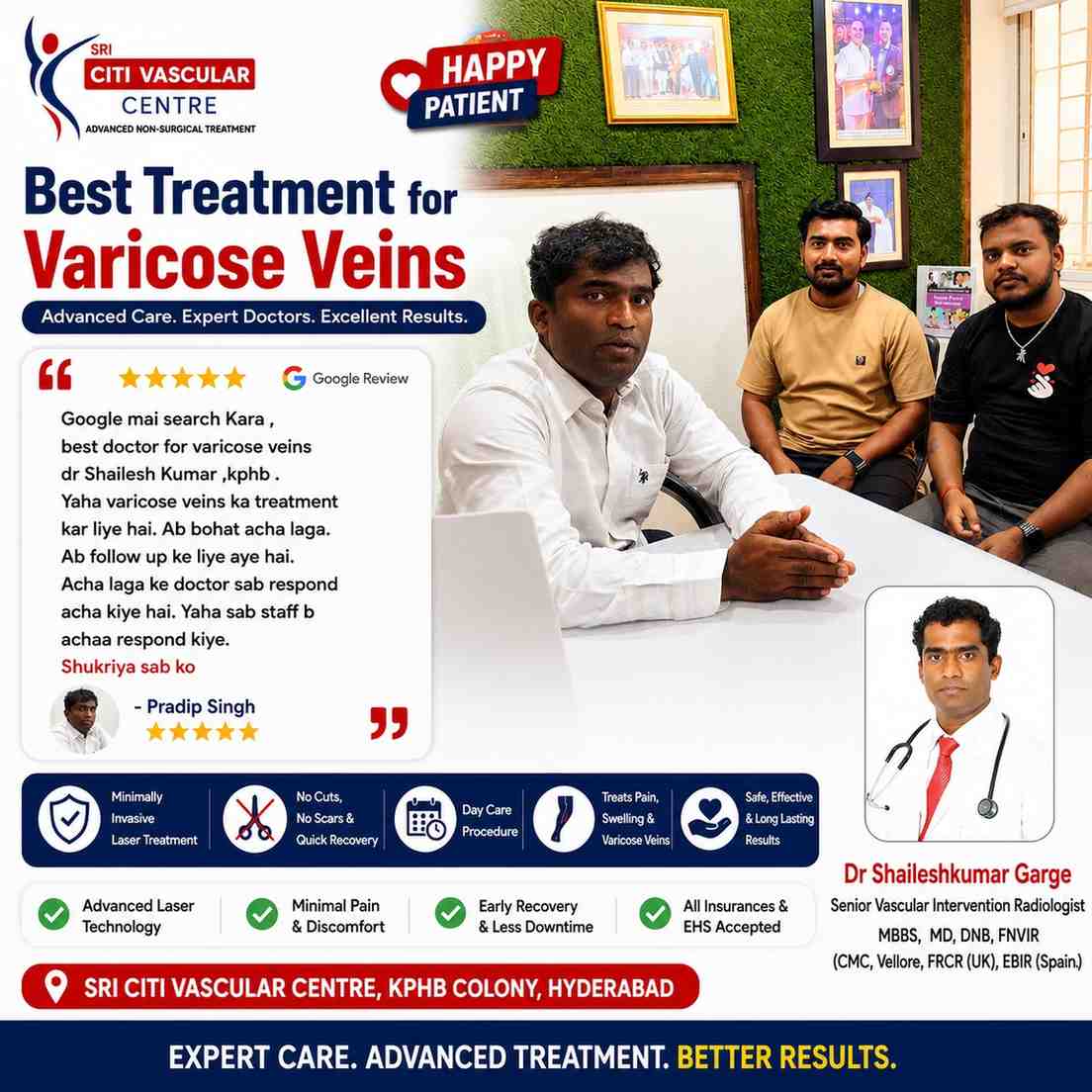 Best Varicose Veins Treatment in Hyderabad – Patient Review at Citi Vascular Centre